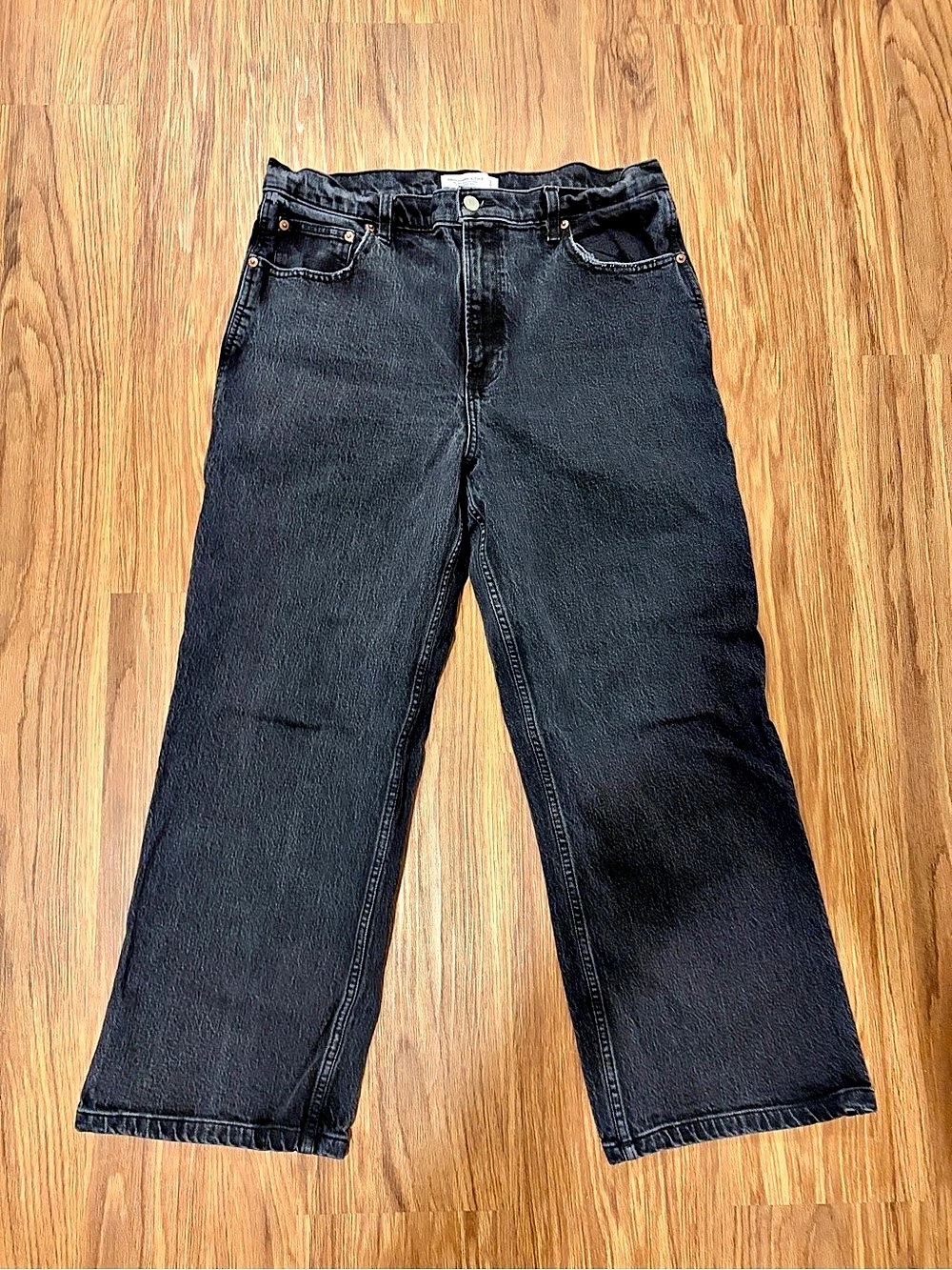 Abercrombie & Fitch The 90s Relaxed Jean Wide Leg Black Jeans Size 33